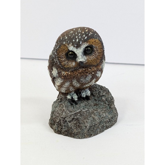 Vintage Bronze Wildlife Collection Saw Whet Owl Charles Earnhardt Made USA - Picture 1 of 7